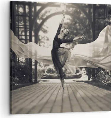 Produktbild von Bild auf Leinwand - Leinwandbild - Einteilig - Ballerina Tanz Luft - 60x60cm - Wand Bild - Wanddeko - Wandbilder - Leinwanddruck - Bilder - Wanddekoration - Leinwand bilder - Wandbild - AC60x60-4945