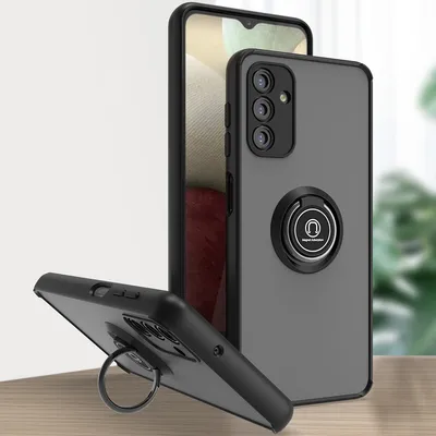 Image de Étui pour Samsung Galaxy A13 5G étui en TPU translucide mat avec porte-anneau et support Noir