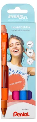 Immagine prodotto di Pentel BL107-4COL Penna roller gel EnerGel X BL107, set di 4 pezzi