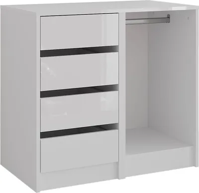 Produktbild von Kommode Vicco Sherry Weiß/Weiß Hochglanz 80.2 x 76 cm 2 Teile, Model 57717