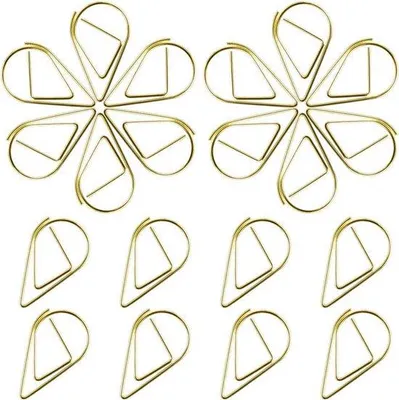 Produktbild von Famanu Paperclips Goldene Wassertröpfchenform - 150 Stück