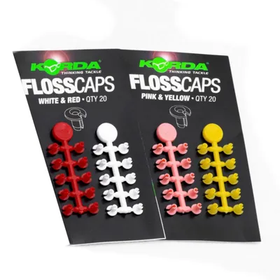 Produktbild von Korda Floss Caps - 10 Boiliestopper, Farbe:White/Red