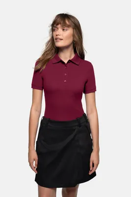 Productafbeelding van HAKRO MIKRALINAR® Polo voor dames, model 216, kleur wijnrood, maat M
