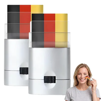Produktbild von 2er Set Gesichtsmalstifte Deutschland Schwarz Rot Gold, Fan Schminke für Fußball EM WM, Karneval, Party und Sportevents