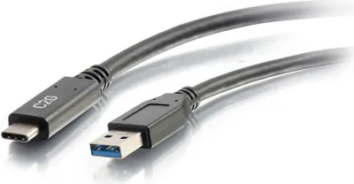 Produktbild von C2G 1,8 m USB 3.0 USB-C auf USB-A Stecker/Stecker schwarz, 1,83 m, USB C, USB A, USB 3.2 Gen 1 (3.1 Gen 1), 5 Gbit/s, Schwarz
