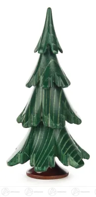 Produktbild von Massivholzbaum grün lasiert (9cm) von Dregeno Seiffen