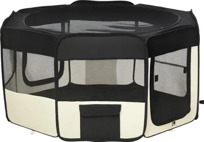 Zdjęcie produktu dla PawHut – wybieg dla szczeniąt, ogrodzenie dla szczeniąt, wybieg na świeżym powietrzu, kojec, składany, Ø120 x wys. 58 cm