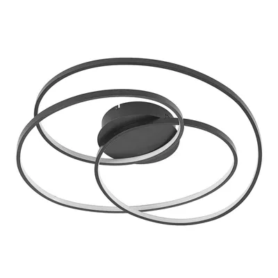 Produktbild von Lindby LED-Deckenleuchte Kateryna, schwarz, Ø 60 cm, dimmbar