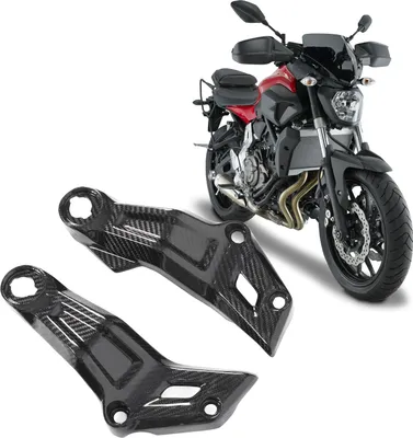 Produktbild von 2 Stück 3K-Kohlefaser-Motorrad-Seitenrahmenabdeckung, dekorative Abdeckungen, Ersatz für MT-07 2013-2016
