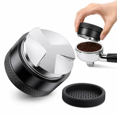 Productafbeelding van Espresso-verdeelapparaat - In hoogte verstelbare koffieverspreider van roestvrij staal - Geschikt voor espressomachines met 51 mm filterdrager