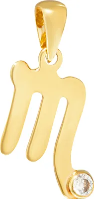 Produktbild von NKlaus Kettenanhänger Sternzeichen Skorpion 333 Gelb Gold 8 Kt Zirkonia Weiß Talisman 14510