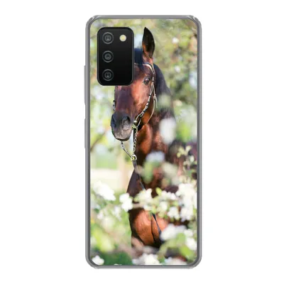 Produktbild von MuchoWow® Handyhülle Schutzhülle Hülle für Samsung Galaxy A03s Pferde - Blüte - Frühling - Tiere Silikon Softcase Handy Hülle - Schutz
