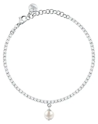 Produktbild von Tennis-Silberarmband mit echter Perlenperle SXU58