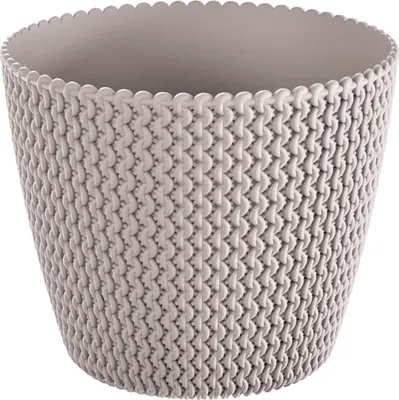 Produktbild von Splofy Blumentopf Pflanzkübel Pflanzgefäß Strickmuster Kunststoff 11Liter Mocca