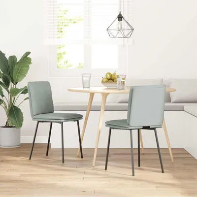 Produktbild von vidaXL Esszimmerstühle 2 Stk. Hellgrau Samt