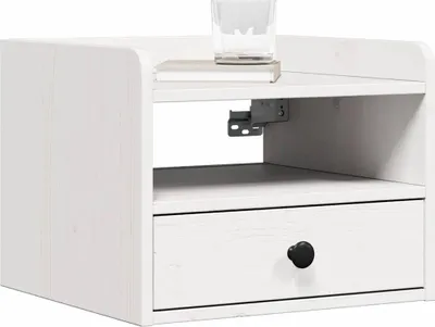 Produktbild von vidaXL Nachttisch 2 pcs Weiß 38 x 36 x 29,5 cm Massivholz Kiefer