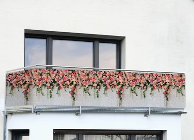 Zdjęcie produktu dla Osłona na balkon róże, 5 m x 85 cm