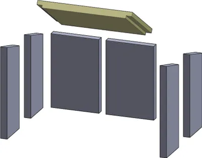 Produktbild von Heizgasumlenkplatte 431x283x30mm (Schamotte) passend für Hark **