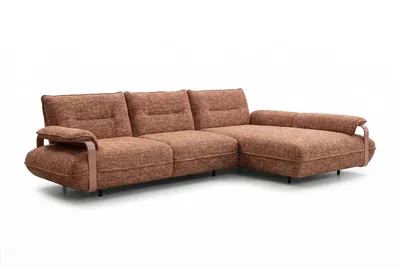 Produktbild von KAWOLA Ecksofa ANISSA Stoff rostbraun manuelle Rückenverstellung Longchair rechts