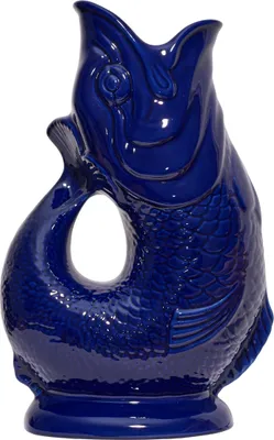 Produktbild von Gluckigluck Wasserkaraffe mit Gluckergeräusch, handgefertigt, ikonisches Design, Farbe:Dunkelblau, Fassungsvermögen:1,2 L