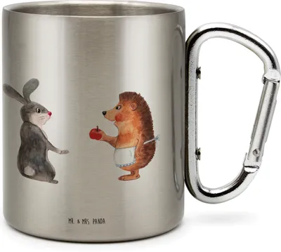 Produktbild von Mr. & Mrs. Panda Teetasse Hase Igel - Transparent - Geschenk, thermotasse, Edelstahl Trinkbecher, Edelstahl-Isolierbecher, Isolierbecher, Thermobecher, Lustige Sprüche