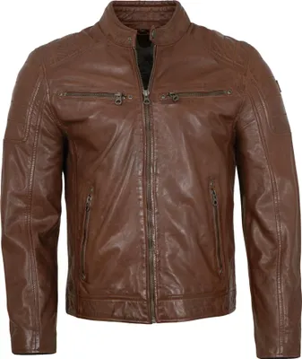 Produktbild von Gipsy - Herren Lederjacke Bikerjacke Lammnappa cognac : M