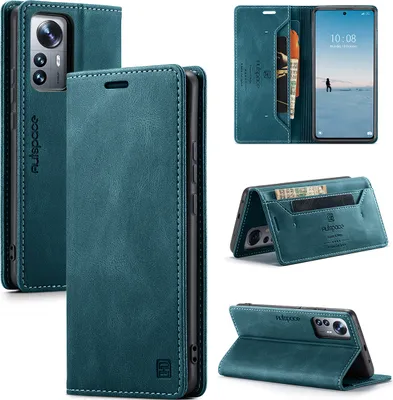 Obrázek produktu pro Xiaomi 12 Lite Wallet Case Cover, RetroPolyuretankožené pouzdro Stand Protective Cover pro Xiaomi 12 Lite Blue