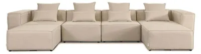 Produktbild von HOME DELUXE - Sofa VERONA - Beige, Größe: XXL - ca. 414 x 70 x 207 cm, Sitzhöhe: 46 cm, Sitztiefe: 80 cm, inkl. Kissen I Modulares Sofa Modulsofa Ecksofa Wohnlandschaft
