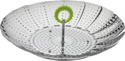 Produktbild von Fackelmann Dünsteinsatz Ø 24 cm, Dampfeinsatz, Dampfgareinsatz Kochtopf, Siebeinsatz für schonendes Dampfgaren, für gesundes, zart gegartes Gemüse (Farbe: Silber/Grün)