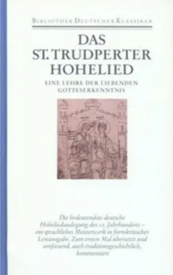 Zdjęcie produktu dla Buch: Sankt Trudperter Hohelied: formkritische Leseausgabe von Friedrich Ohly – früheste volkssprachige Auslegung, übersetzt und kommentiert