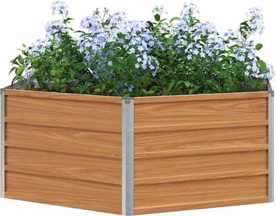 Produktbild von Cloris Designermöbel Hochbeet im Garten Holzoptik 129 x 129 x 45cm Verzinkter Stahl - Beete 2026Neu887222 - Beete