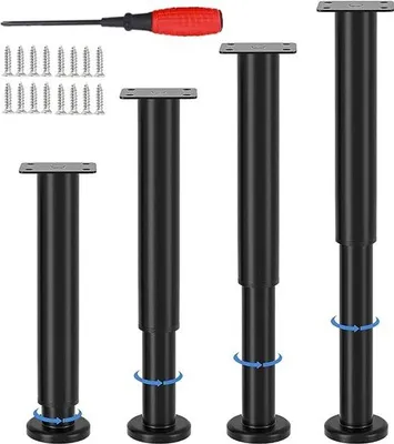 Produktbild von Famanu Möbelbeine verstellbar - Schwarz, 18-33 cm, Set von 4