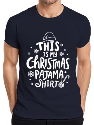 Obrázek produktu pro Tohle je moje vánoční pyžamové tričko Bílý motiv - Vánoce Xmas Christmas Pánské tričko, námořnická modrá, XXL