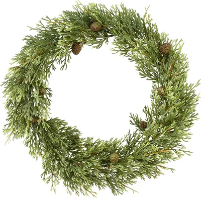 Produktbild von Künstlicher Tannenkranz mit Zapfen für dekorative Weihnachtsideen