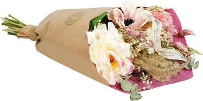 Produktbild von Getrocknete Blumen & Seide – Pfingstrose Love – 4 Sträuße – ↕55cm – Romantisches Trockenblumen & Kunstblumen Arrangement – Langlebig & pflegeleicht – Dekoration & Geschenk