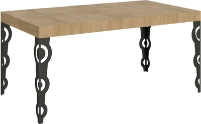 Produktbild von Ausziehbarer Tisch 90 x 120/224 cm, Gestell Karamay Premium Eiche Natur Anthrazit