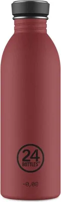Immagine prodotto di 24Bottles Urban Bottle, 500 ml, Uso quotidiano, Rosso, Acciaio inossidabile, Tappo a vite, Girevole