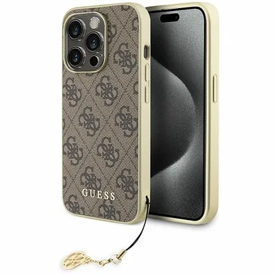 Produktbild von Guess GUHCP16LGF4GBR iPhone 16 Pro 6.3"   braun hardcase 4G Charms Collection Schutzhülle