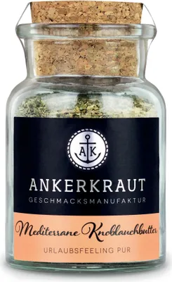 Produktbild von Mediterrane Knoblauchbutter, 85g im Korkenglas