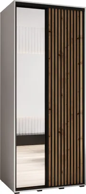 Produktbild von MEBLE KRYSPOL Lanko 2 Schrank mit 2 Schiebetüren  - 235,2x120x60 cm - Weiß Artisan Schwarz
