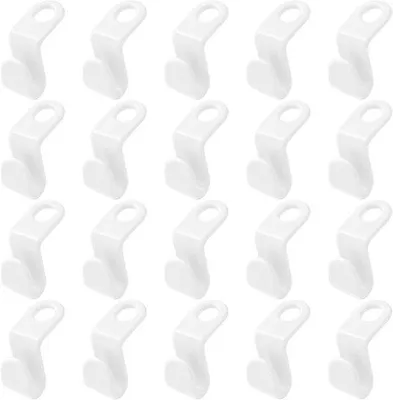 Produktbild von Pack mit 20 platzsparenden Kleiderbügeln, Verbindungshaken, Kunststoff, weiß. Perfekt für Kleiderschränke und zur Organisation