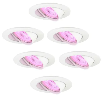 Produktbild von Ledvion 6er Set LED Einbaustrahler Rund Weiss RGB dimmbar smart