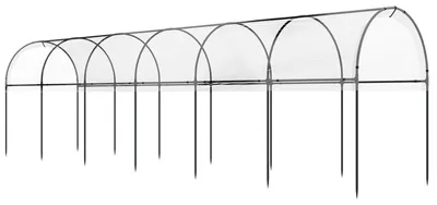 Image de Serre de jardin serre š€ tomates 7 arceaux en acier bache en plastique 6 x 1,23 x 1,71 m vert
