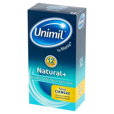 Obrázek produktu pro Unimil Natural+ Lateksowe prezerwatywy, 12 sztuk