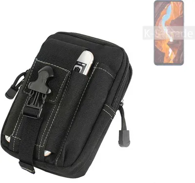 Produktbild von K-S-Trade Gürtel Tasche kompatibel mit Wiko 10 Gürteltasche Holster Schutz Hülle Handy Hülle Smartphone outdoor Handy-Hülle schwarz Zusatzfächer