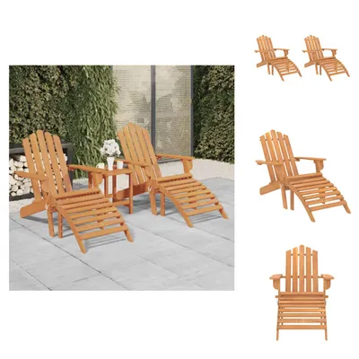 Produktbild von vidaXL Adirondack-Gartenstühle mit Fußteilen 2 Stk. Massivholz Akazie -  Gartenstühle