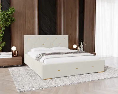 Produktbild von Gepolstertes Einzelbett 120x200 mit Stauraum DANVILLE 2 - weiß