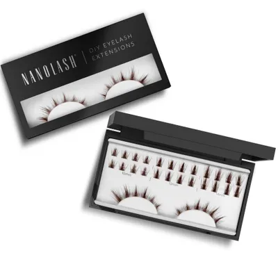 Productafbeelding van Bruine clusterwimpers voor thuisgebruik Nanolash 36 wimperclusters FLIRTY