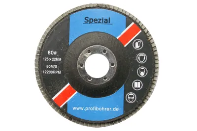 Produktbild von 125 mm Fächerscheiben Lamellenscheiben Schleifscheiben 125x22,2 mm Körnung 80