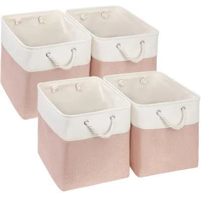 Image de Boîte de rangement 33 x 33 x 33 cm - Panier de rangement en tissu - Polyvalent - Pour vêtements/jouets - Durable - Structure en métal robuste